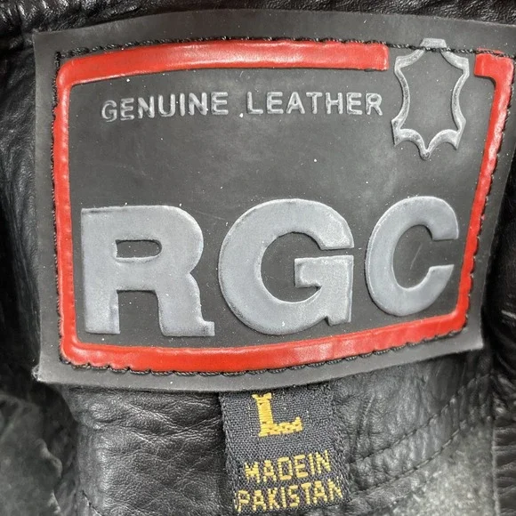 RGC Genuine Leather Chaps Men Large Motorcycle Biker Western Cowboy Riding